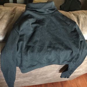 Black cheer turtleneck crop top bodyliner